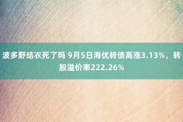 波多野结衣死了吗 9月5日海优转债高涨3.13%，转股溢价率222.26%