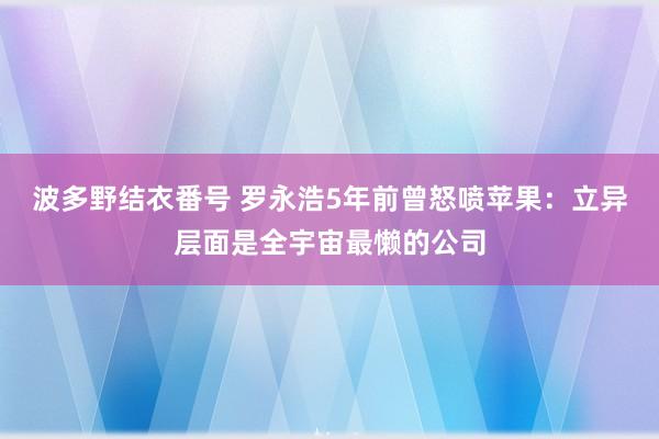 波多野结衣番号 罗永浩5年前曾怒喷苹果：立异层面是全宇宙最懒的公司