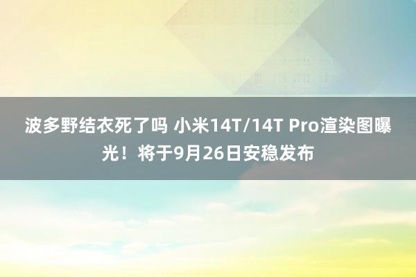 波多野结衣死了吗 小米14T/14T Pro渲染图曝光！将于9月26日安稳发布