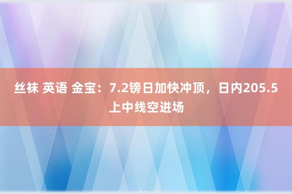 丝袜 英语 金宝：7.2镑日加快冲顶，日内205.5上中线空进场