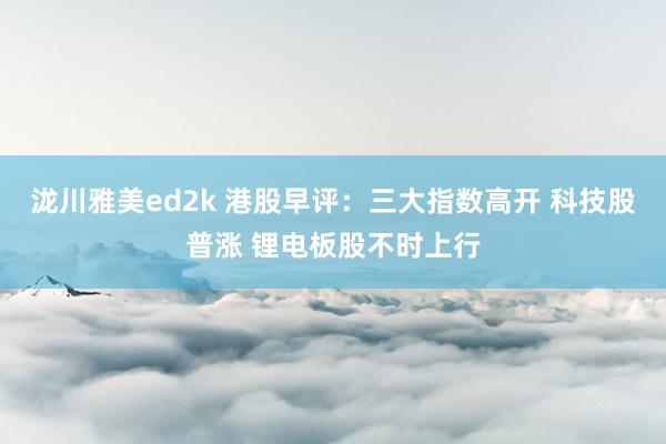 泷川雅美ed2k 港股早评：三大指数高开 科技股普涨 锂电板股不时上行