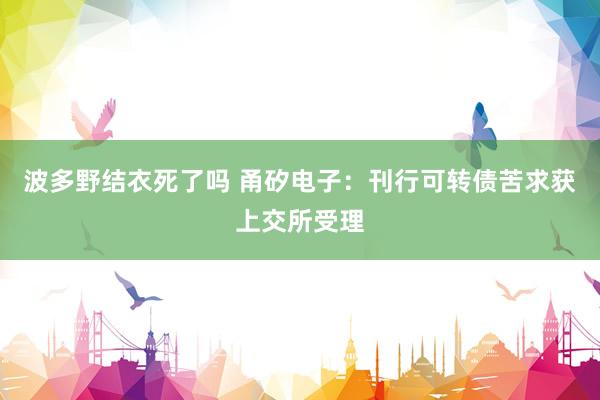 波多野结衣死了吗 甬矽电子：刊行可转债苦求获上交所受理