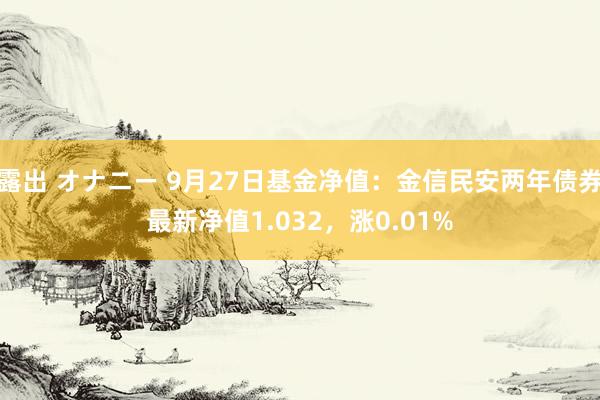 露出 オナニー 9月27日基金净值：金信民安两年债券最新净值1.032，涨0.01%