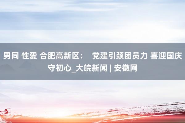 男同 性愛 合肥高新区：  党建引颈团员力 喜迎国庆守初心_大皖新闻 | 安徽网