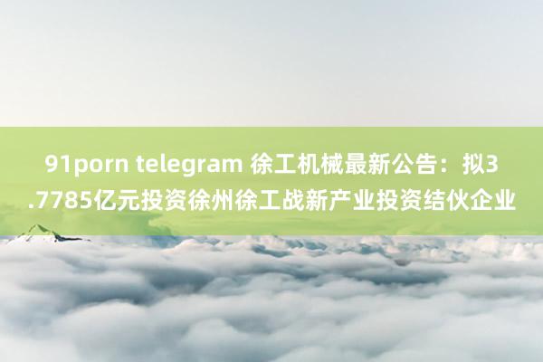 91porn telegram 徐工机械最新公告：拟3.7785亿元投资徐州徐工战新产业投资结伙企业