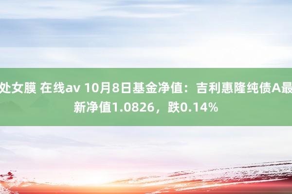 处女膜 在线av 10月8日基金净值：吉利惠隆纯债A最新净值1.0826，跌0.14%