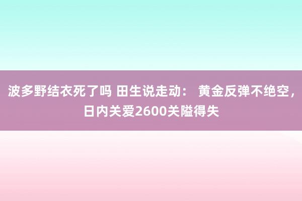 波多野结衣死了吗 田生说走动： 黄金反弹不绝空，日内关爱2600关隘得失