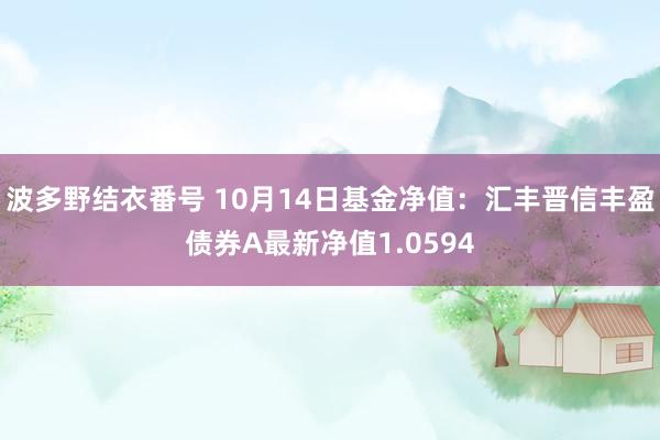 波多野结衣番号 10月14日基金净值：汇丰晋信丰盈债券A最新净值1.0594