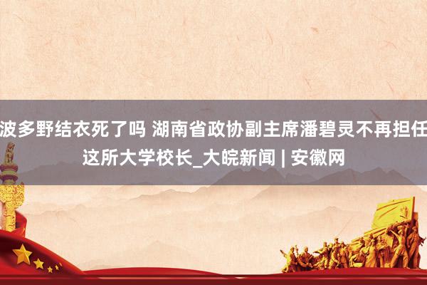 波多野结衣死了吗 湖南省政协副主席潘碧灵不再担任这所大学校长_大皖新闻 | 安徽网