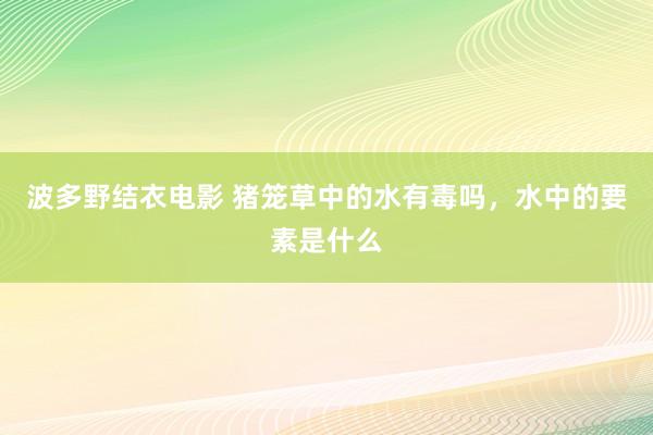 波多野结衣电影 猪笼草中的水有毒吗，水中的要素是什么