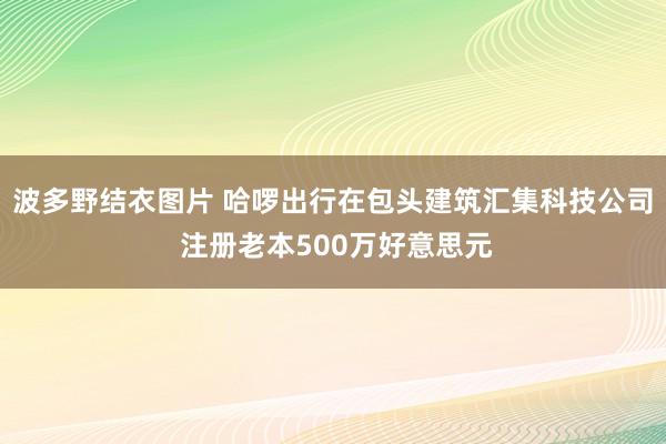 波多野结衣图片 哈啰出行在包头建筑汇集科技公司 注册老本500万好意思元