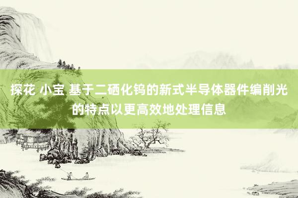 探花 小宝 基于二硒化钨的新式半导体器件编削光的特点以更高效地处理信息