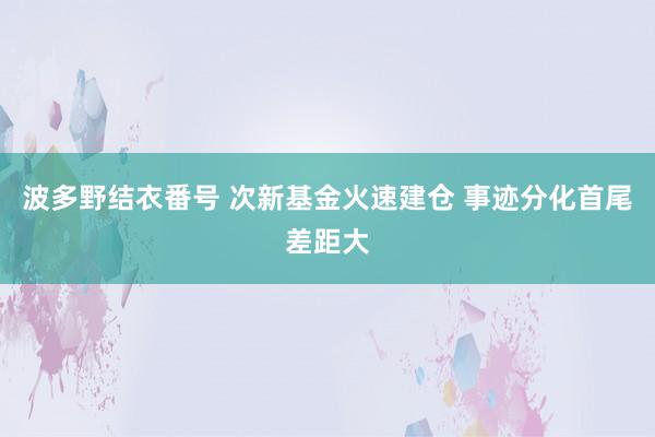 波多野结衣番号 次新基金火速建仓 事迹分化首尾差距大