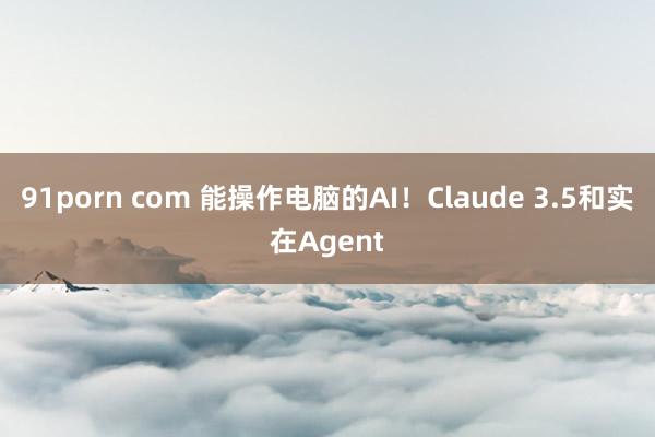 91porn com 能操作电脑的AI！Claude 3.5和实在Agent