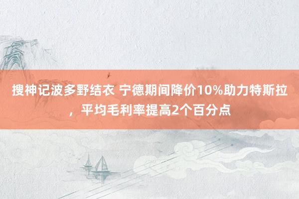 搜神记波多野结衣 宁德期间降价10%助力特斯拉，平均毛利率提高2个百分点