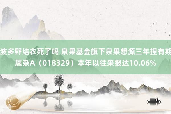 波多野结衣死了吗 泉果基金旗下泉果想源三年捏有期羼杂A（018329）本年以往来报达10.06%