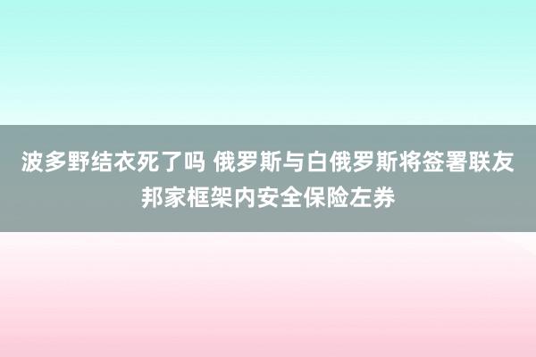 波多野结衣死了吗 俄罗斯与白俄罗斯将签署联友邦家框架内安全保险左券