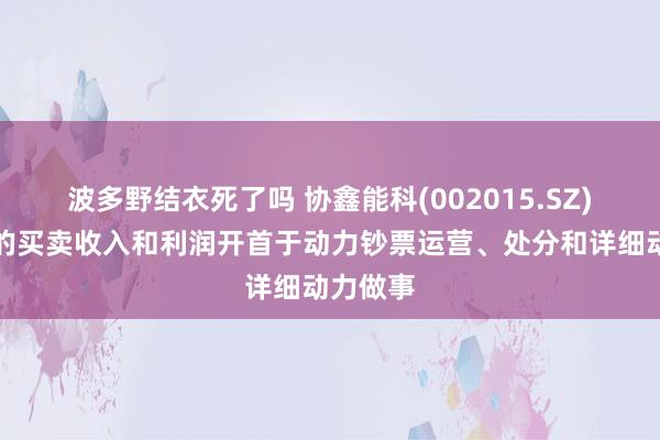 波多野结衣死了吗 协鑫能科(002015.SZ)：主要的买卖收入和利润开首于动力钞票运营、处分和详细动力做事