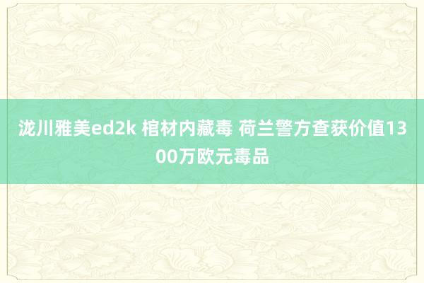 泷川雅美ed2k 棺材内藏毒 荷兰警方查获价值1300万欧元毒品