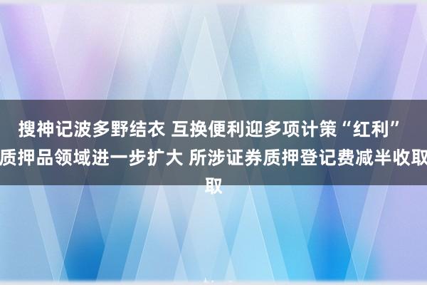 搜神记波多野结衣 互换便利迎多项计策“红利” 质押品领域进一步扩大 所涉证券质押登记费减半收取