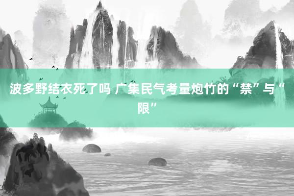 波多野结衣死了吗 广集民气考量炮竹的“禁”与“限”