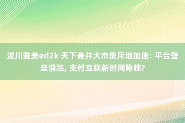 泷川雅美ed2k 天下兼并大市集斥地加速: 平台壁垒消融， 支付互联新时间降临?