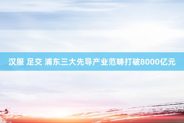 汉服 足交 浦东三大先导产业范畴打破8000亿元