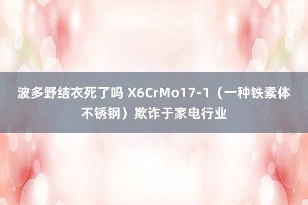 波多野结衣死了吗 X6CrMo17-1（一种铁素体不锈钢）欺诈于家电行业