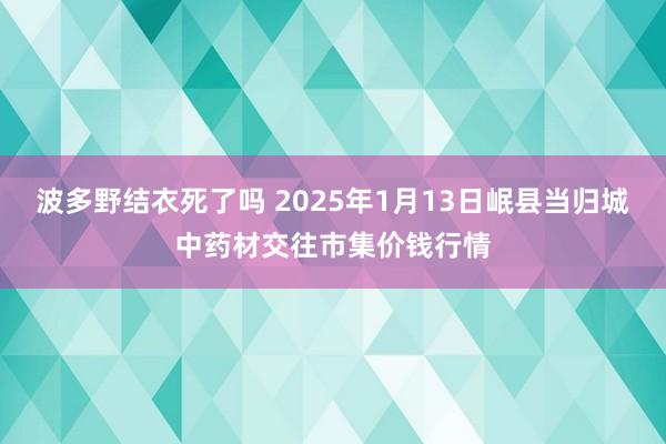 波多野结衣死了吗 2025年1月13日岷县当归城中药材交往市集价钱行情