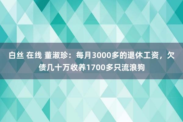 白丝 在线 董淑珍：每月3000多的退休工资，欠债几十万收养1700多只流浪狗