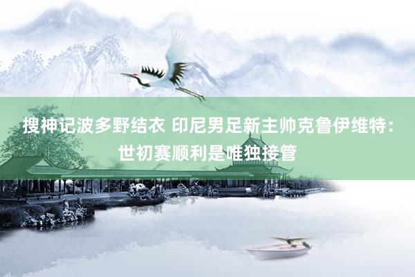 搜神记波多野结衣 印尼男足新主帅克鲁伊维特：世初赛顺利是唯独接管