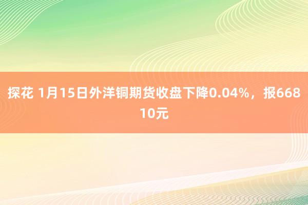 探花 1月15日外洋铜期货收盘下降0.04%，报66810元